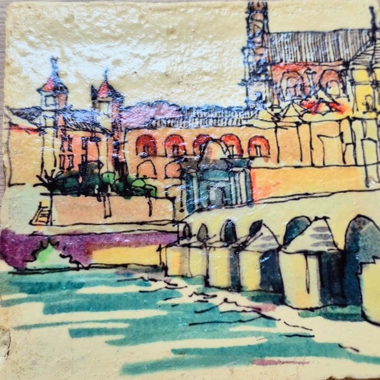 Azulejo 10x10 – Puente Romano y Mezquita de Córdoba