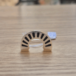 Anillo Arco Plata Esmaltado Negro