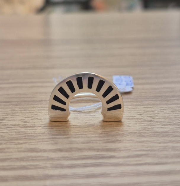 Anillo Arco Plata Esmaltado Negro