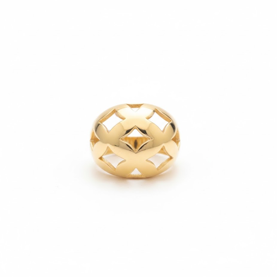 Anillo Celosia Bombon Grande Chapado Oro