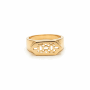 Anillo Celosia Pentagonal Chapado Oro 18k