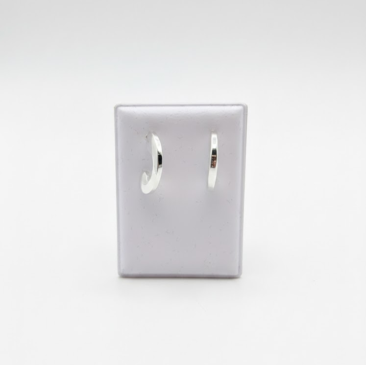 Pendiente Aro Plano Plata Palillo Presión