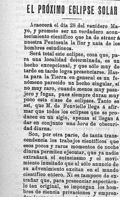 Eclipse solar del 12 de agosto de 2026 en Córdoba: guía y antecedentes históricos